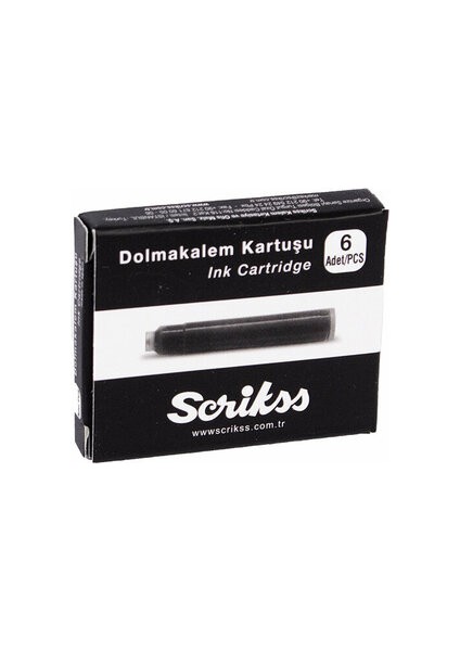 Kartus Dolma Kalem Siyah 6 Lı