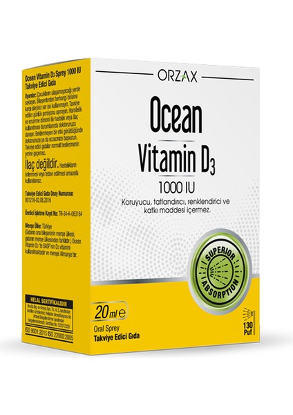 Ocean Vitamin D3 1000 Iu Sprey