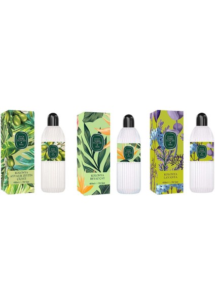 Kolonya Ayvalık Zeytin Çiçeği, Beyaz Çay ve Lavanta Pet Şişe 400 ml
