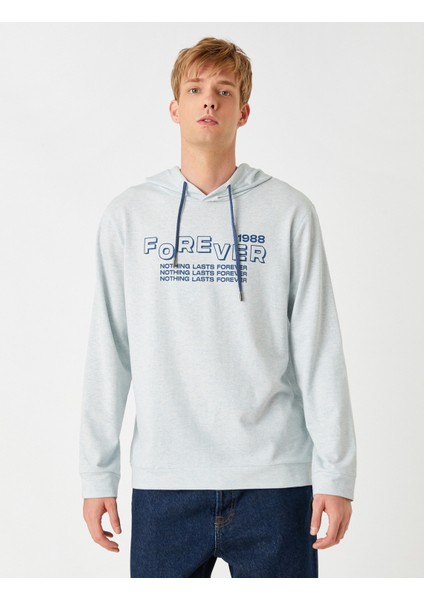 Baskılı Kapşonlu Sweatshirt