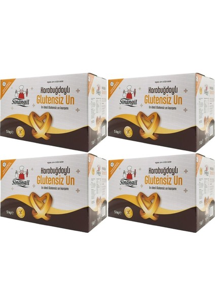 Glutensiz Un 20 kg (20000 Gr) Kutu Karabuğdaylı (4 Paket x 5 Kg)