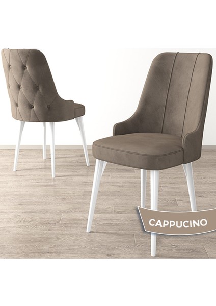 Concept Roy Serisi 80 x 132 cm Açılabilir Mdf Masa Beyaz Mutfak Masa Takımı 4 Sandalye 1 Bench