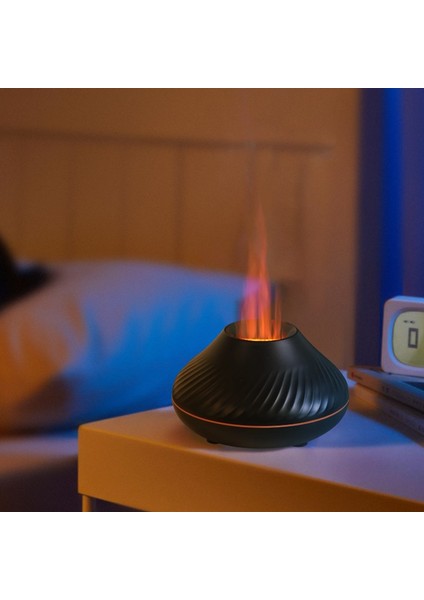 Aroma Difüzör Gece Işığı 3D Volkanik Alev Nemlendirici Buhar Makinesi 130 ml