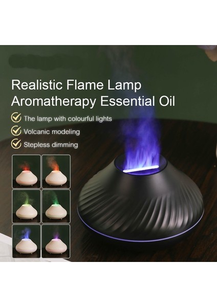 Aroma Difüzör Gece Işığı 3D Volkanik Alev Nemlendirici Buhar Makinesi 130 ml fiyatları