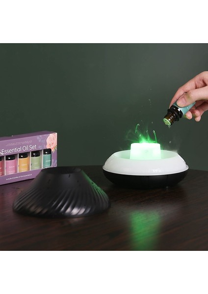 Aroma Difüzör Gece Işığı 3D Volkanik Alev Nemlendirici Buhar Makinesi 130 ml modelleri