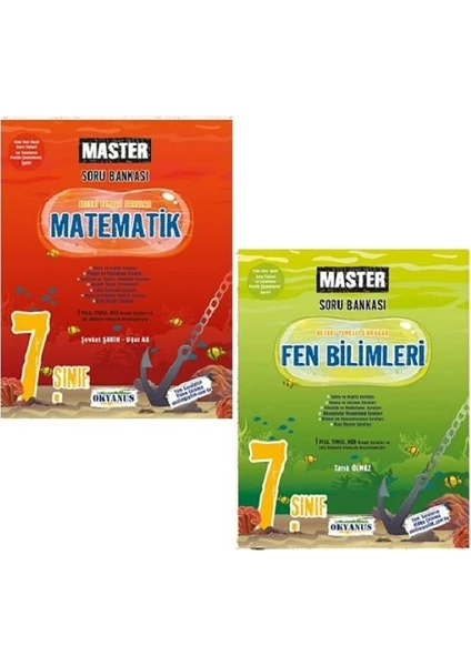 Okyanus Yayınları 7. Sınıf Master Matematik Soru Bankası+7. Sınıf Master Fen Bilimleri Soru Bankası (Ciltli)