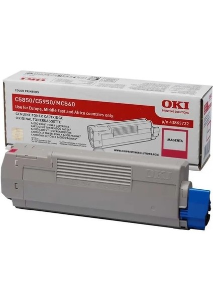 Okı C5850/C5950 43865742 Kırmızı Orjinal Toner 6.000 Sayfa
