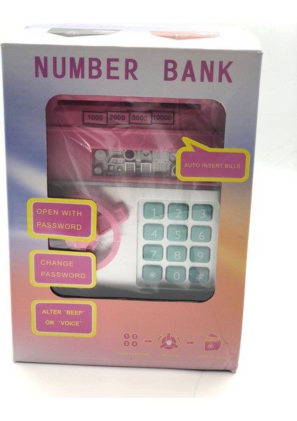 Pembe Oyuncak Dijital Atm Elektronik Şifreli Kağıt Para Alan Kasa Kumbara - Tuka fiyatları