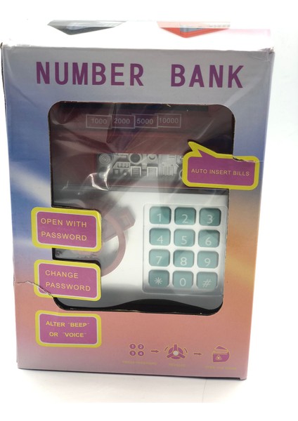 Kırmızı Oyuncak Dijital Atm Elektronik Şifreli Kağıt Para Alan Kasa Kumbara - Tuka fiyatları