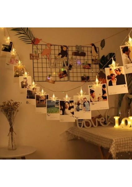 LED Işıklı Fotoğraf Mandalları 20 Adet modelleri
