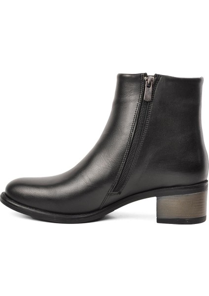 8091 Siyah Hakiki Deri Kadın Topuklu Bot fiyatları