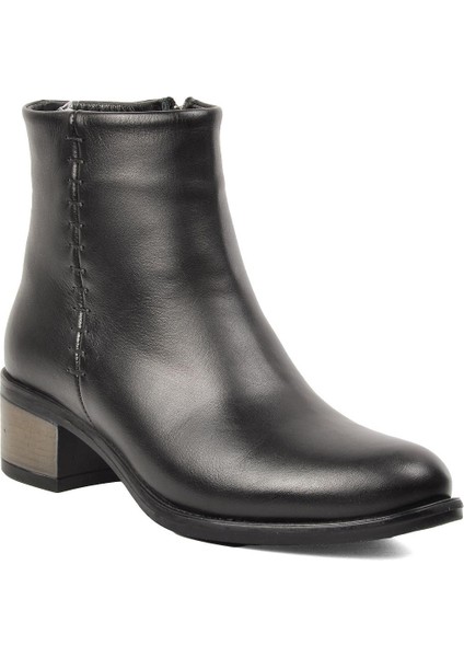 8091 Siyah Hakiki Deri Kadın Topuklu Bot modelleri