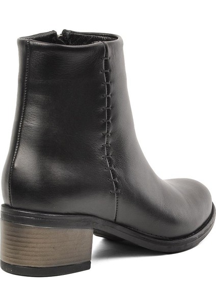 8091 Siyah Hakiki Deri Kadın Topuklu Bot fırsatları