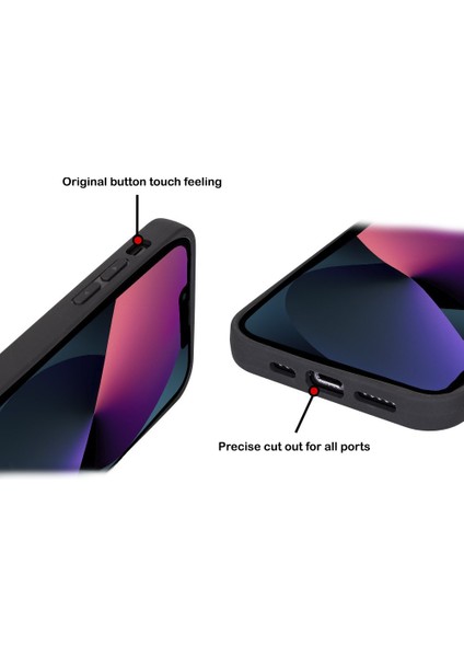 Apple iPhone 14 Uyumlu Deri Kartlıklı Arka Kapak Rst1 Siyah