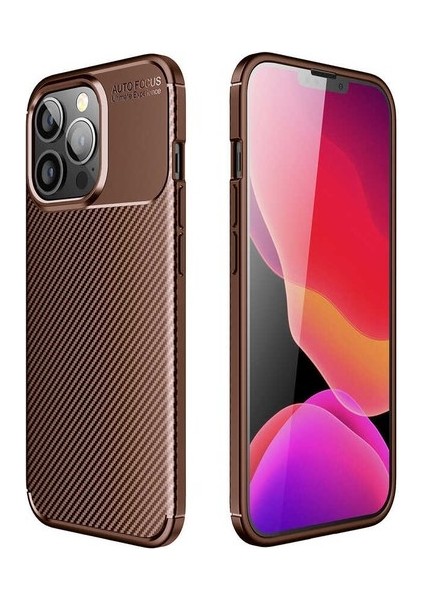 Apsuwa Apple Iphone 13 Pro Max Kılıf Negro Karbon Görünüm Dizayn Silikon+Nano Glass Lacivert
