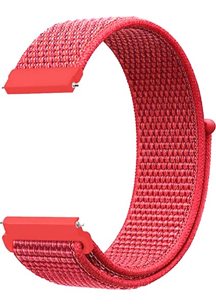 Xiaomi Watch S1 Active Için Kırmızı 22MM Cırtlı Kumaş Kordon-03