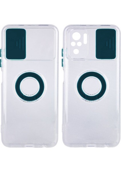 Xiaomi Redmi Note 10 - 10S Kılıf Sürgülü Kamera Lens Korumalı Yüzük Standlı Silikon Kılıf fiyatları
