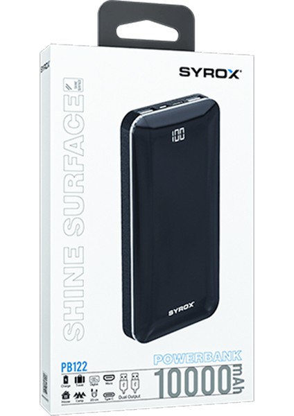 PB122 10000MAH Powerbank LED Ekranlı Taşınabilir Batarya fiyatları