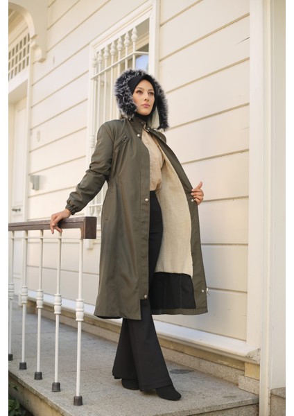 Haki Içi Kürklü ve Su Geçirmez Kadın Kışlık Mont & Kaban indirimleri