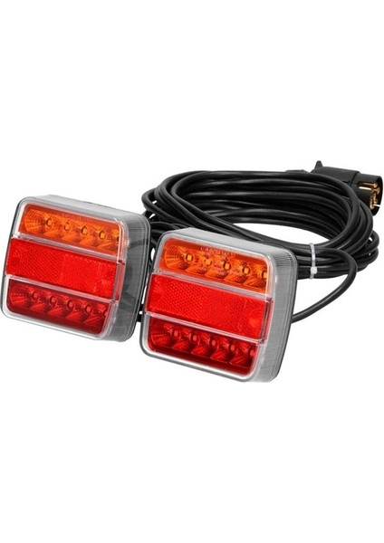 Römork Karavan Mıknatıslı 7.5m LED Stop Lambası Seti 7 Pin Soketli 12V