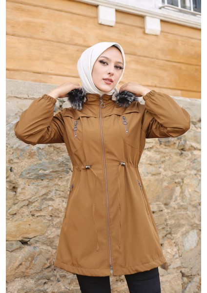 Taba Içi Kürklü ve Su Geçirmez Kadın Kışlık Mont & Kaban