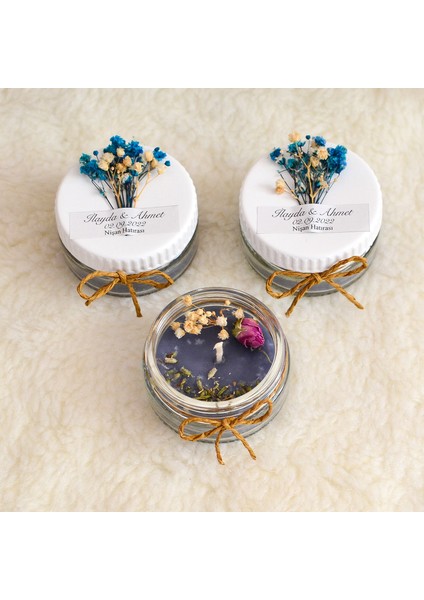 Düğün Söz Nişan Kına Sünnet Doğum Hediyelik Kavanoz Kokulu Mum 50'li