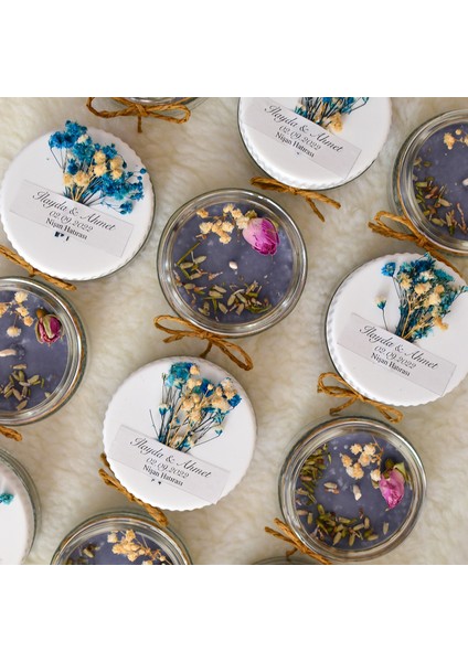 Düğün Söz Nişan Kına Sünnet Doğum Hediyelik Kavanoz Kokulu Mum 50'li fiyatları