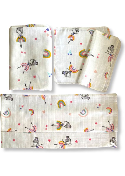 Müslin Bezi Bebek Set 5 Parça Balerin Figürlü