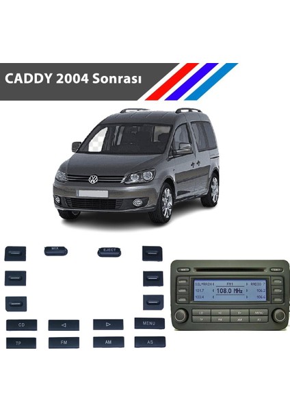 Vw Caddy Mk3 Radyo CD Çalar Tuş Takımı 16 Parçalı 2004 Sonrası