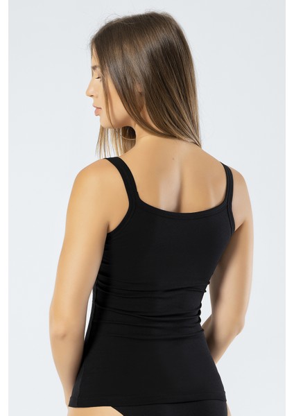 914 Siyah Kadın Likralı Pamuklu Askılı Atlet fırsatları