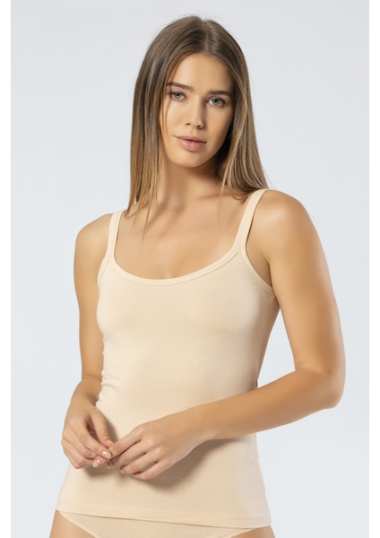 914 Ten Kadın Likralı Pamuklu Askılı Atlet