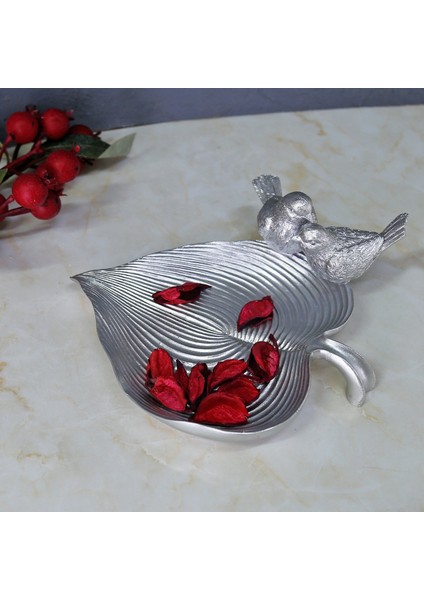 Dekoratif Kuşlu Tabak Gümüş modelleri