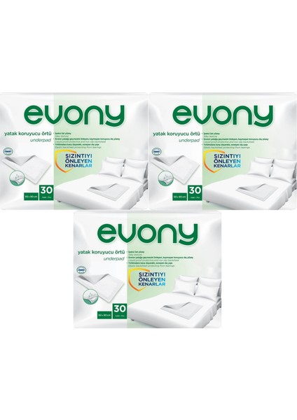 Hasta Yatak Koruyucu 60*90CM 90 Adet (3pk*30) (Kaymaz Özellikli)