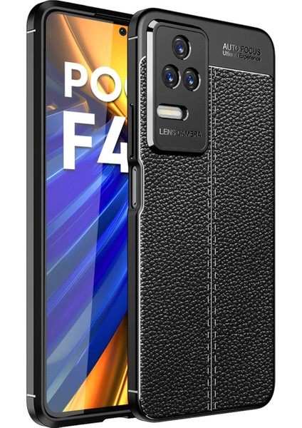 Xiaomi Poco F4 Leather Tpu Silikon Kılıf - Siyah