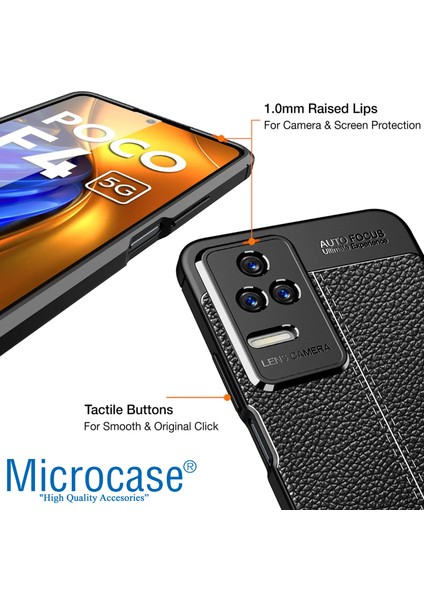 Xiaomi Poco F4 Leather Tpu Silikon Kılıf - Siyah modelleri