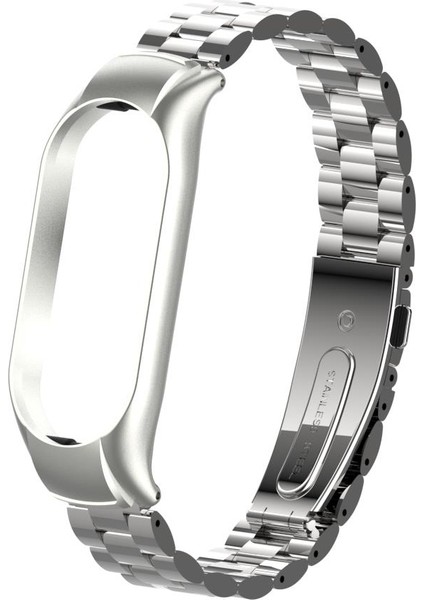 Mi Band 7 Uyumlu Baklalı Model Metal Kordon & Kasa Koruma 2 In 1 Paslanmaz Çelik Kayış modelleri