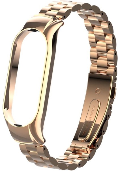 Mi Band 7 Uyumlu Baklalı Model Metal Kordon & Kasa Koruma 2 In 1 Paslanmaz Çelik Kayış modelleri