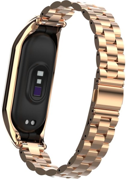 Mi Band 7 Uyumlu Baklalı Model Metal Kordon & Kasa Koruma 2 In 1 Paslanmaz Çelik Kayış indirimleri