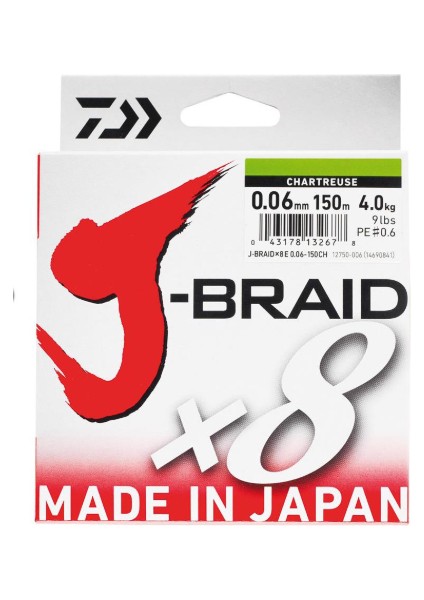J-Braid 8b Chartreuse 150M Ip Misina