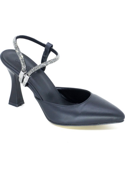 04100 Ince Topuk Rahat Taşlı Kadın Ayakkabı