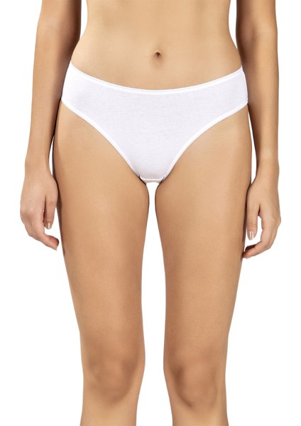 Kadın Beyaz 6'lı Pamuklu Likralı Külot 655