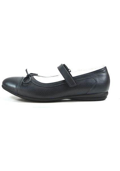 K.42 Deri Siyah & Lacivert Ortopedik Bantlı Kız Çocuk Okul Ayakkabı modelleri