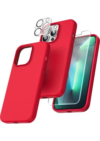 Iphone 13 Pro Lansman Silikon Kılıf Içi Kadife Telefon Uyumlu Çentikli Ekran Koruyucu Kamera Koruyucu 3lü Set