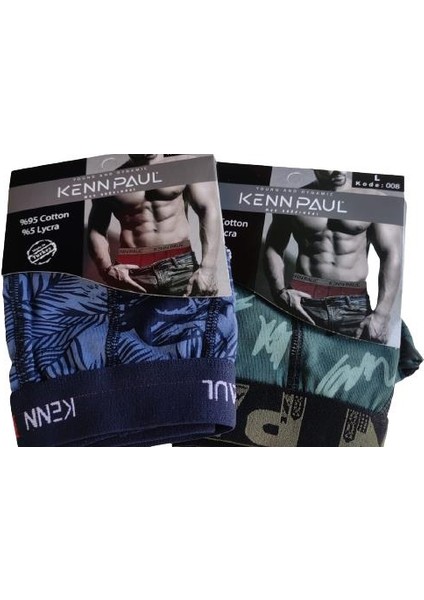 Erkek Dijital Baskılı Cotton Pamuk Ikili Boxer