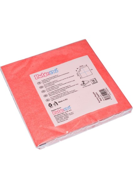TPL1610 Kırmızı Peçete 33 x 33 cm 16 Adet