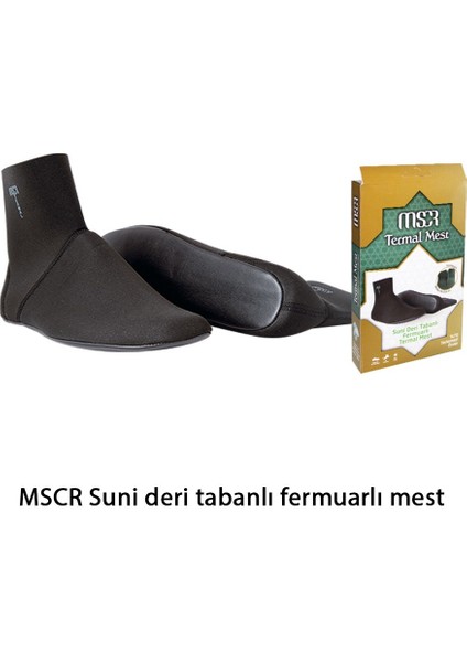 Mest - Kışlık Mest - Termal Mest - Mscr Suni Deri Tabanlı Fermuarlı Mest - 39 Numara