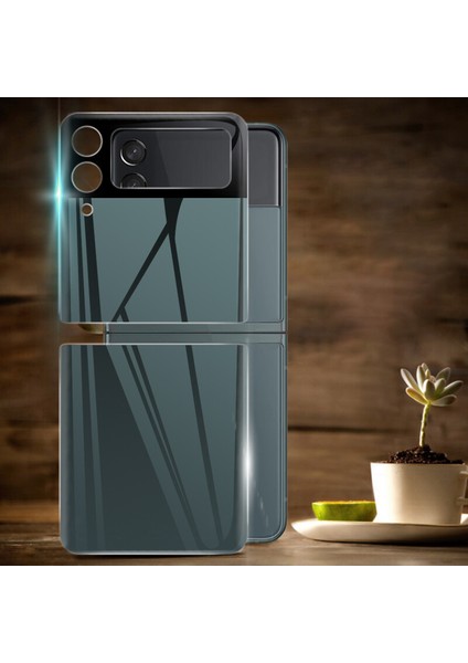 Samsung Galaxy Z Flip 3 Için 3D Ön-Arka Renkli Cam Koruyucu