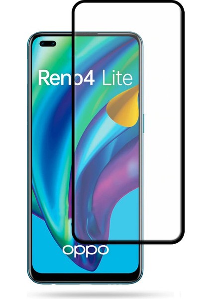 Oppo Reno 4 Lite Için Kenarı Kırılmaya Dayanıklı 5d Cam Ekran Koruyucu Siyah