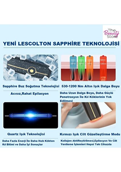 The Beauty Store Soğuk Ice Cold Epilasyon Aleti Advanced Ağrısız Epilatör Ipl Acısız Ev Tipi Tüy Alma Cihazı