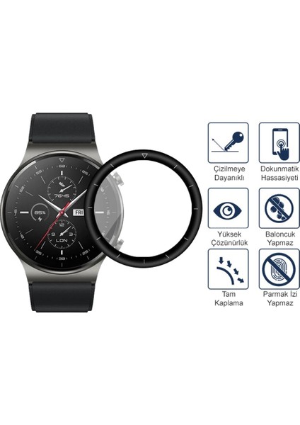 Huawei Watch Gt 2 Pro 46MM Ekran Koruyucu 3D Kavisli Tam Kaplama Pmma